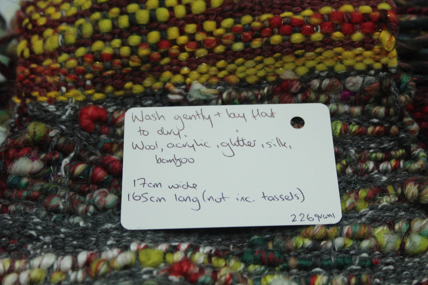 Handwoven Scarf - 17cm wide 165cm long