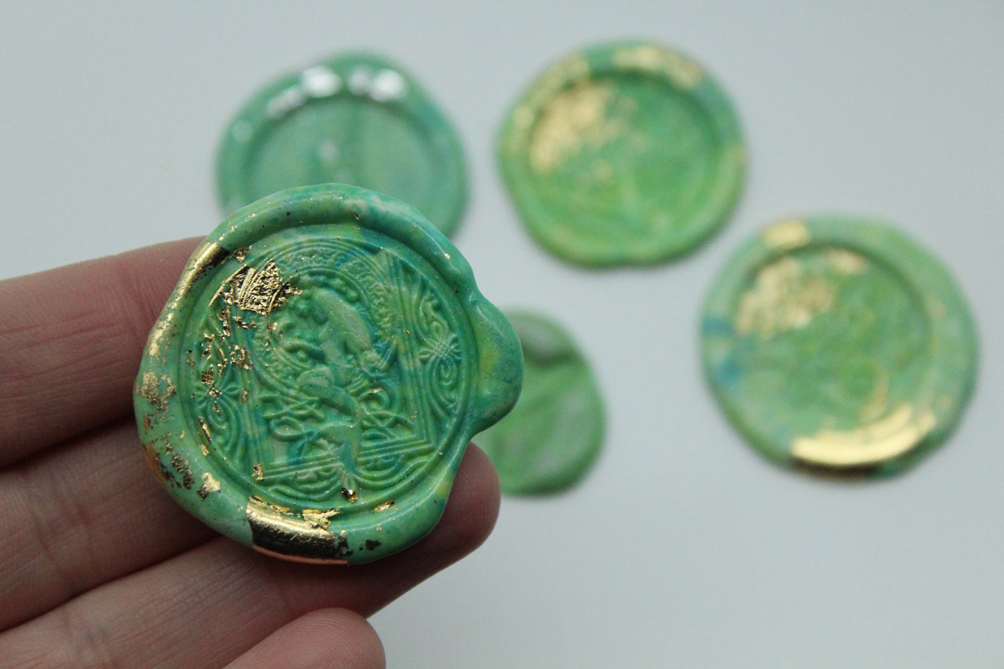 5 x Mix - Love, Fern, Dragon Fly, Bird, Mermaid - Self Adhesive Seals