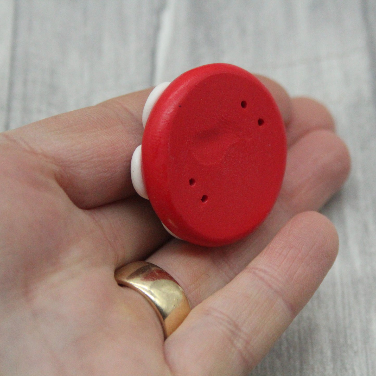 Alien eyes polymer clay button