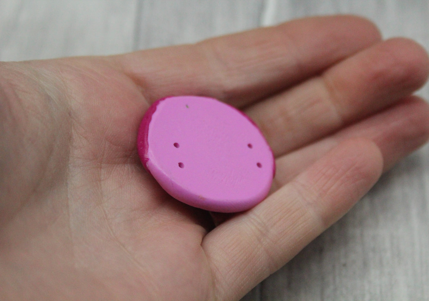 Pig face polymer clay button