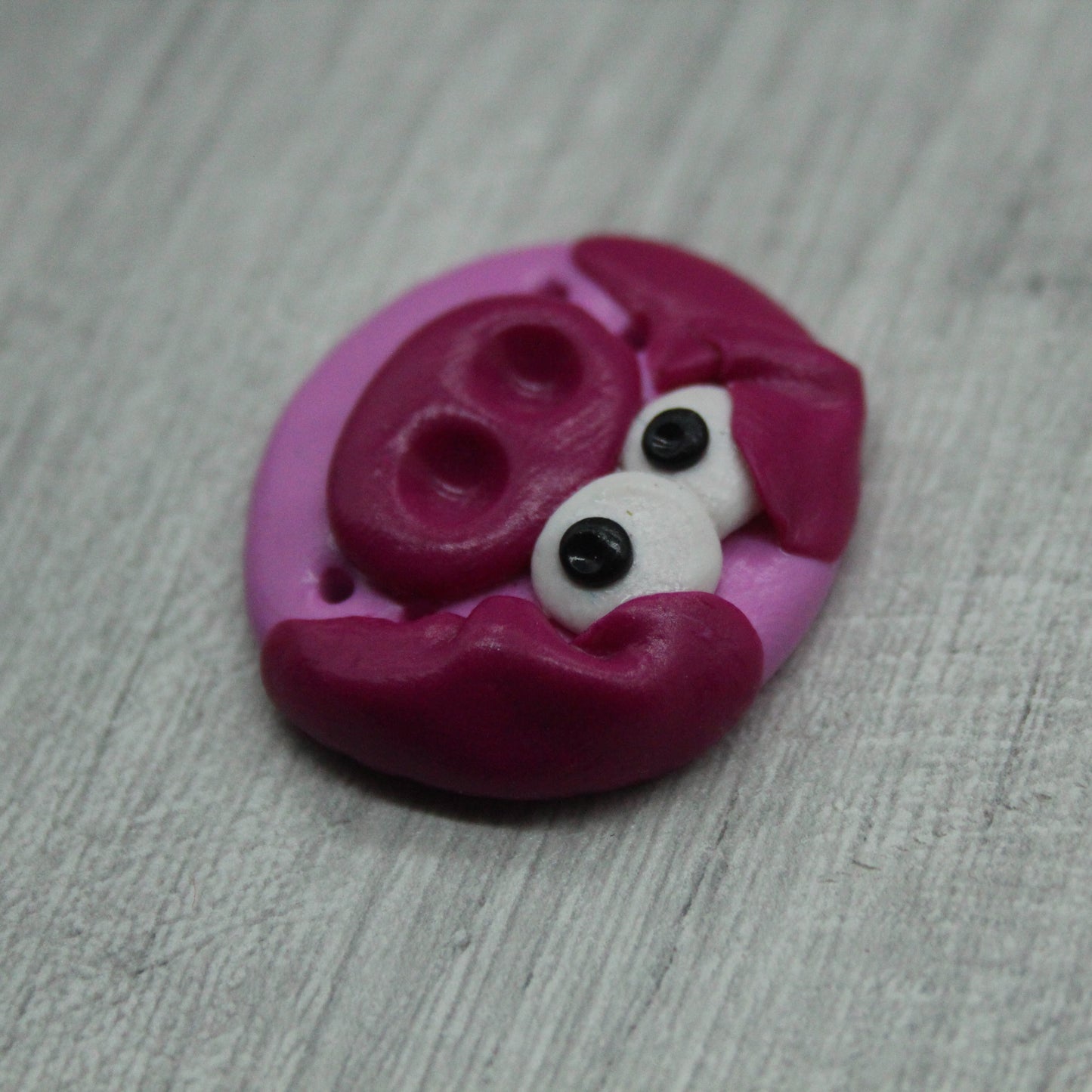 Pig polymer clay button