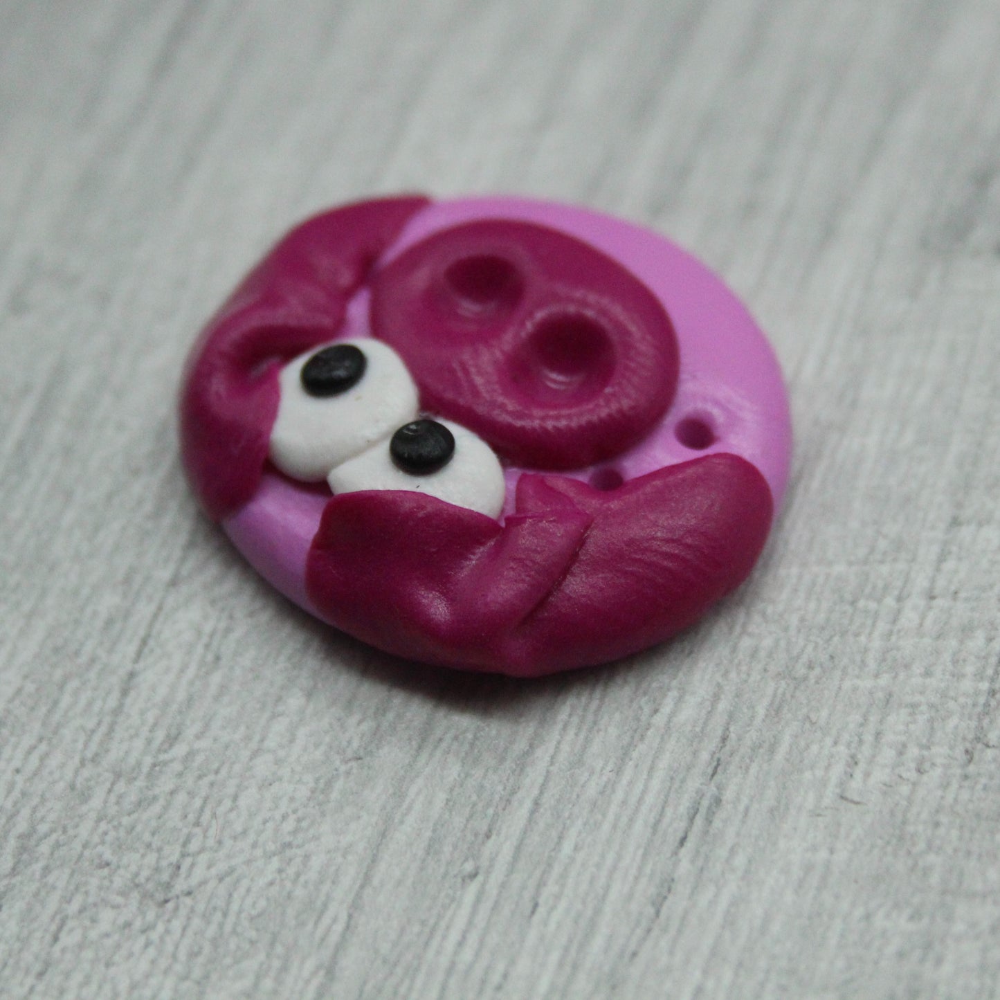 Pig polymer clay button