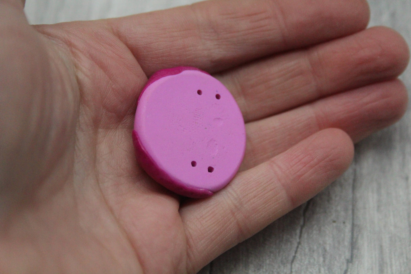 Pig polymer clay button