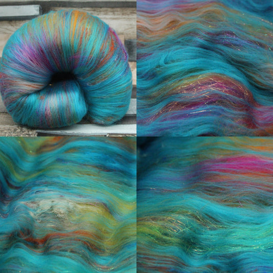 Supersoft Art Batt  - Blue - 116 grams 4 oz - Wool for felting, spinning and weaving
