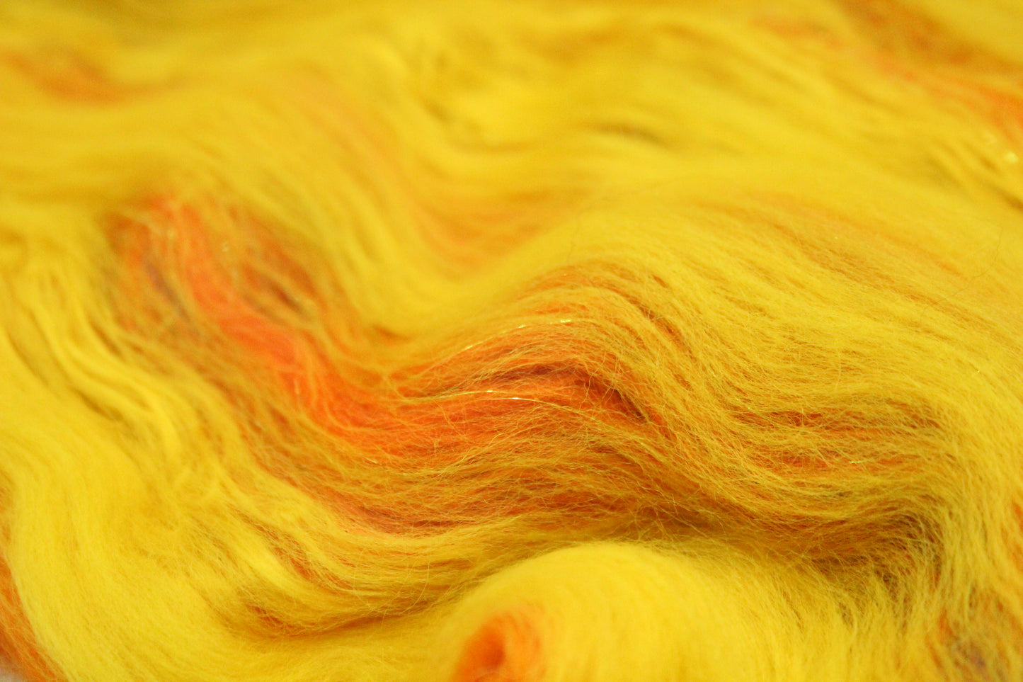 Merino Art Batt  - Purple Red Orange Yellow  -  76 grams 2.6 oz - 5 grams of locks - Wool for felting, spinning and weaving