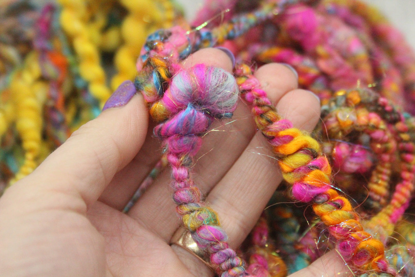 Art yarn packs for fibre crafts - 20 metres 90 grams