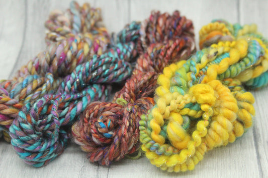 Art yarn packs for fibre crafts - 20 metres 50 grams