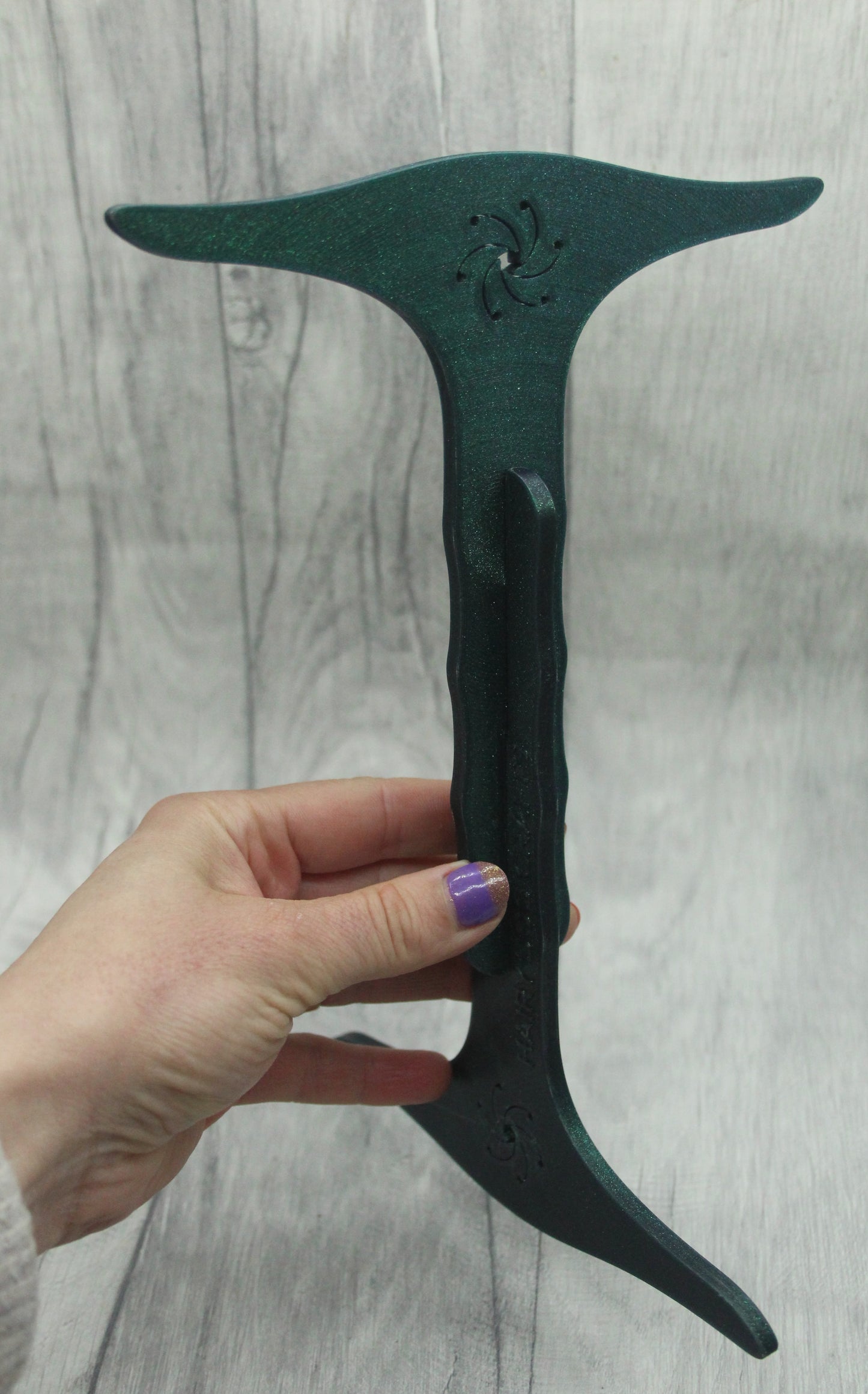 Green Glitter (Imperfect) - Yard Niddy Noddy With WPI Gauge - Flat Pack
