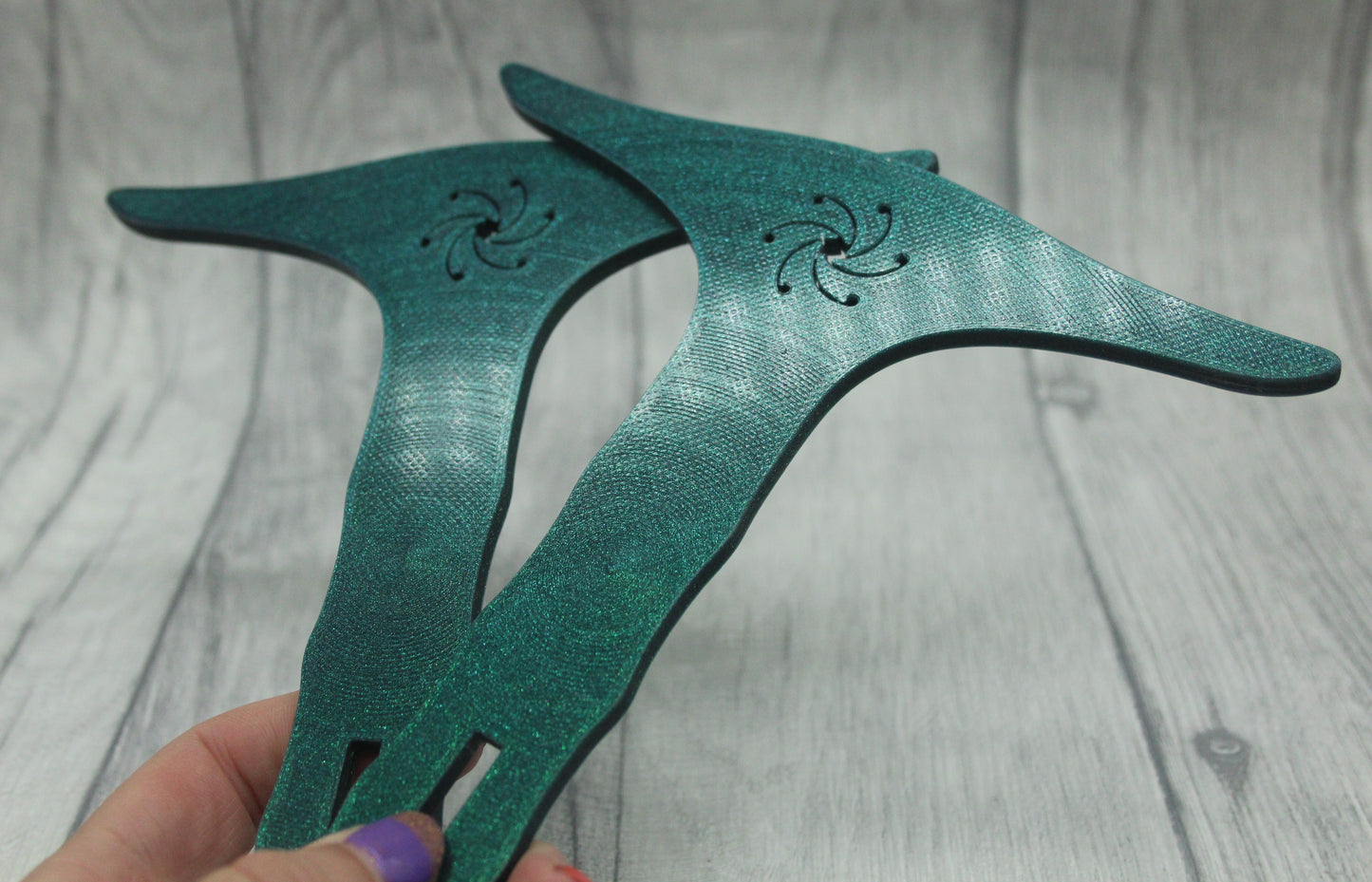 Green Glitter (Imperfect) - Yard Niddy Noddy With WPI Gauge - Flat Pack