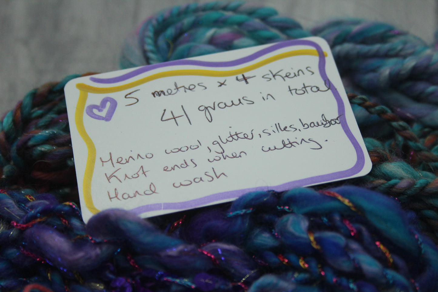 Art yarn packs for fibre crafts - 20 metres 41 grams