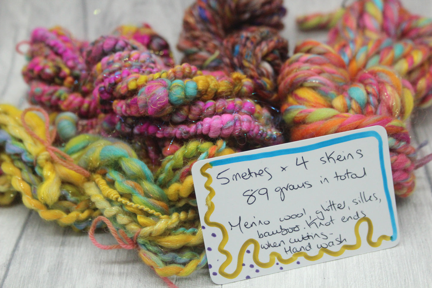 Art yarn packs for fibre crafts - 20 metres 89 grams