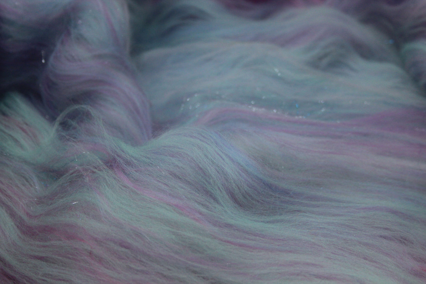 Merino Art Batt  - Blue Pink -  50 grams 1.7 oz - Wool for felting, spinning and weaving