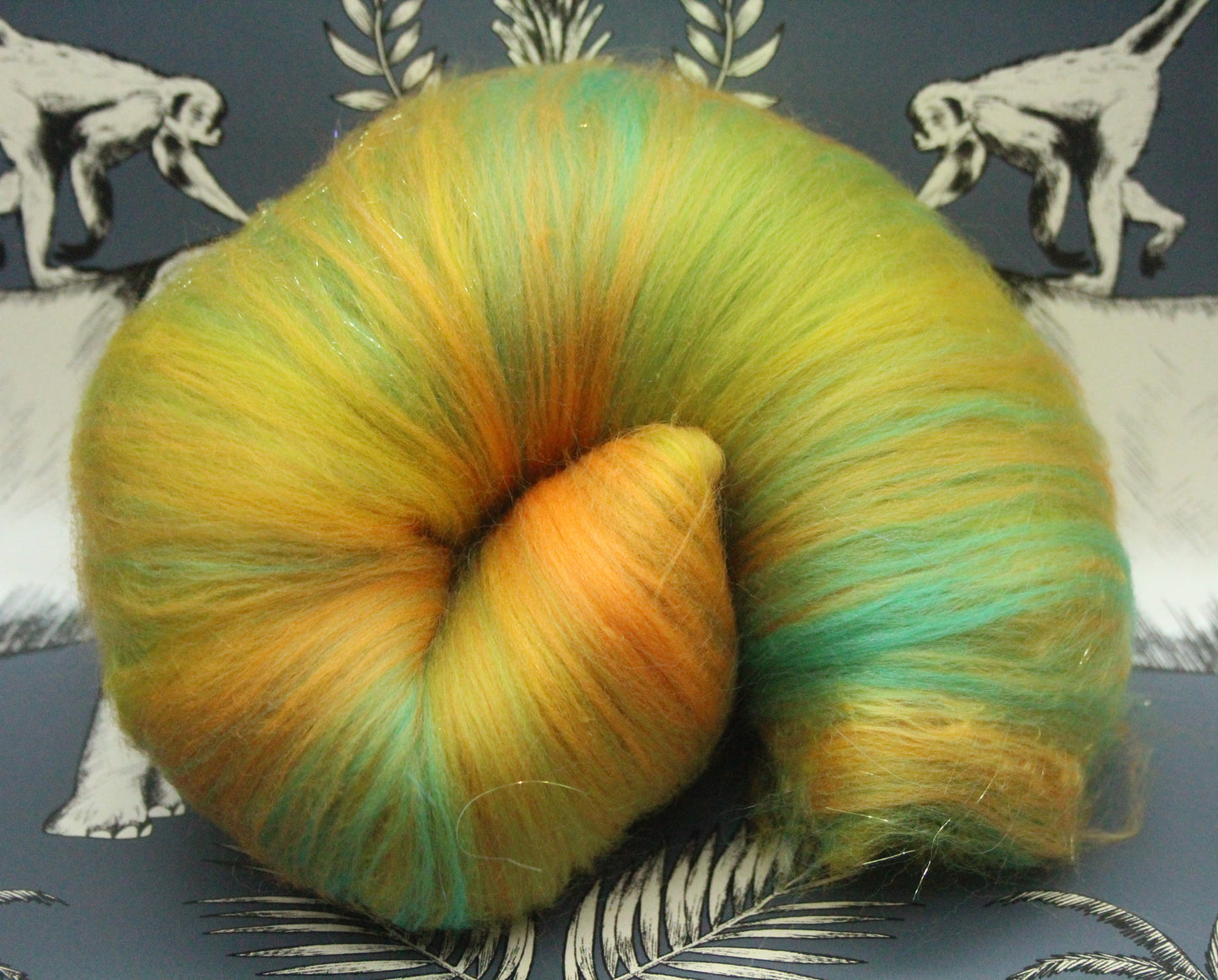 Merino Art Batt  - Yellow Green - 122 grams 4.3 oz - Wool for felting, spinning and weaving