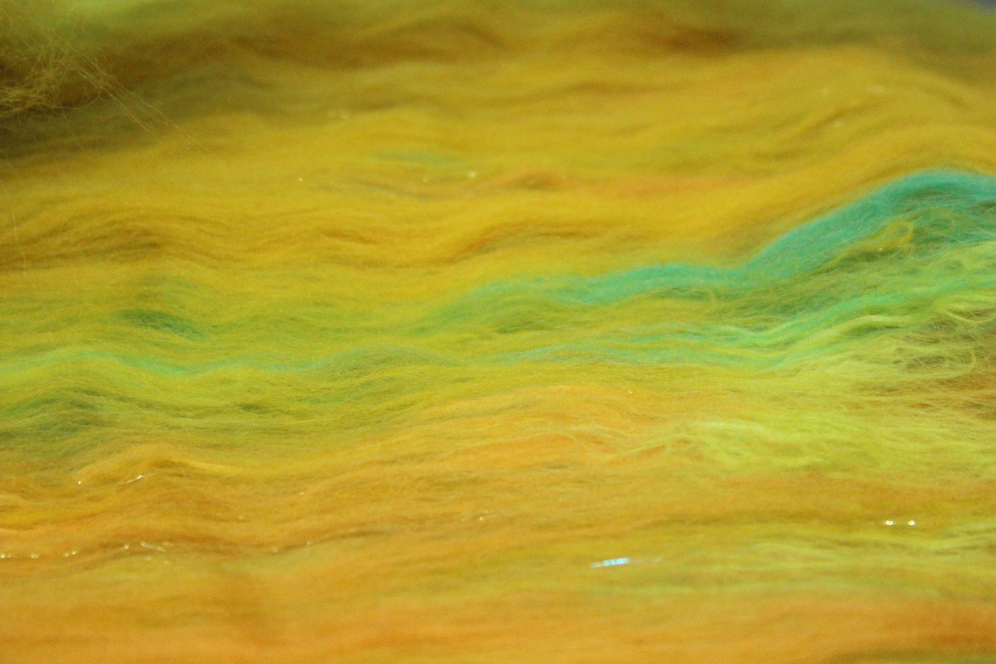 Merino Art Batt  - Yellow Green - 122 grams 4.3 oz - Wool for felting, spinning and weaving