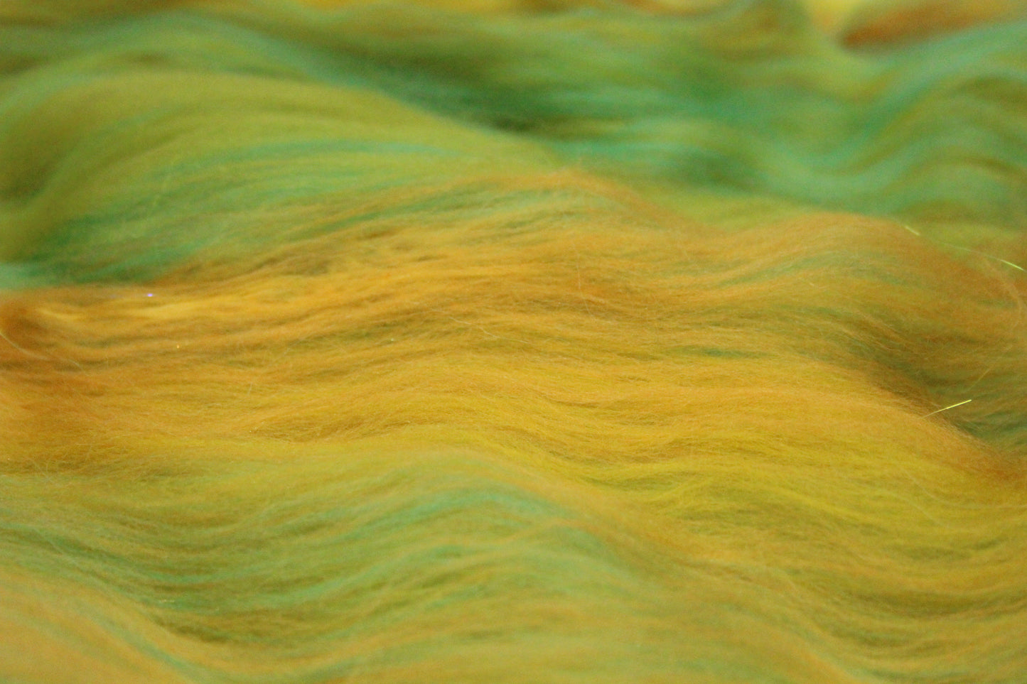 Merino Art Batt  - Yellow Green - 122 grams 4.3 oz - Wool for felting, spinning and weaving