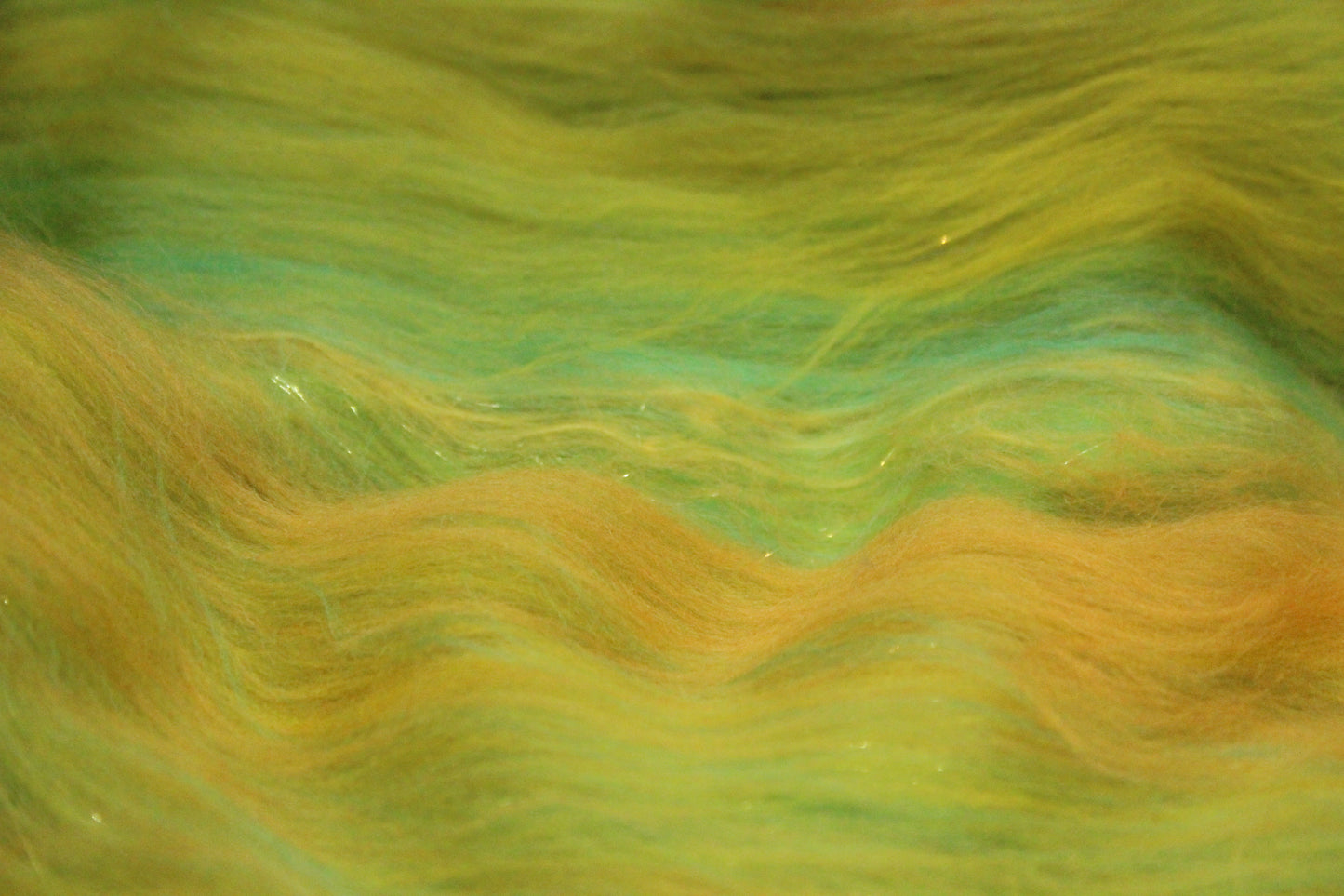 Merino Art Batt  - Yellow Green - 122 grams 4.3 oz - Wool for felting, spinning and weaving