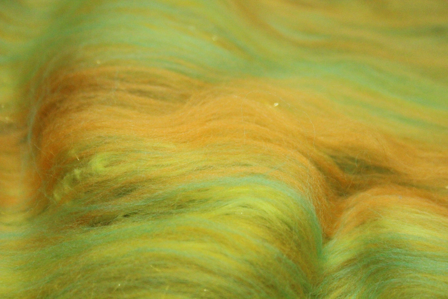 Merino Art Batt  - Yellow Green - 122 grams 4.3 oz - Wool for felting, spinning and weaving