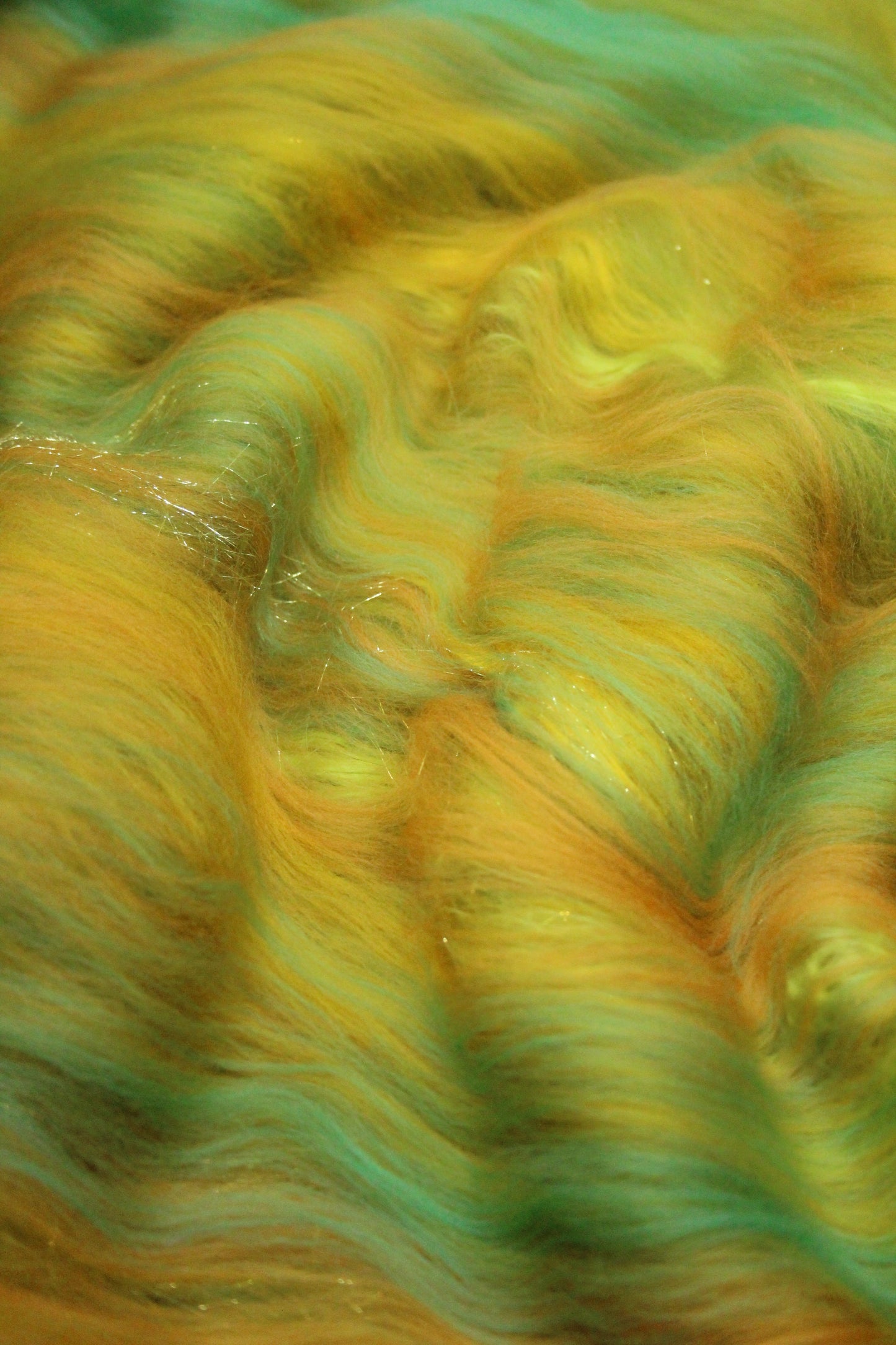 Merino Art Batt  - Yellow Green - 122 grams 4.3 oz - Wool for felting, spinning and weaving