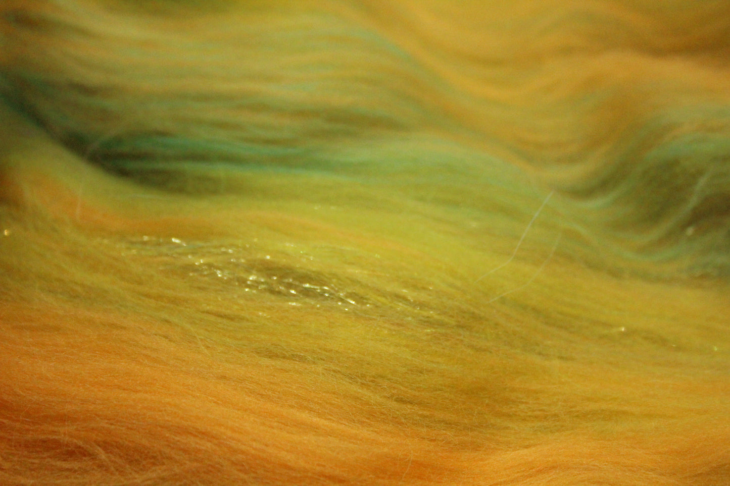 Merino Art Batt  - Yellow Green - 122 grams 4.3 oz - Wool for felting, spinning and weaving