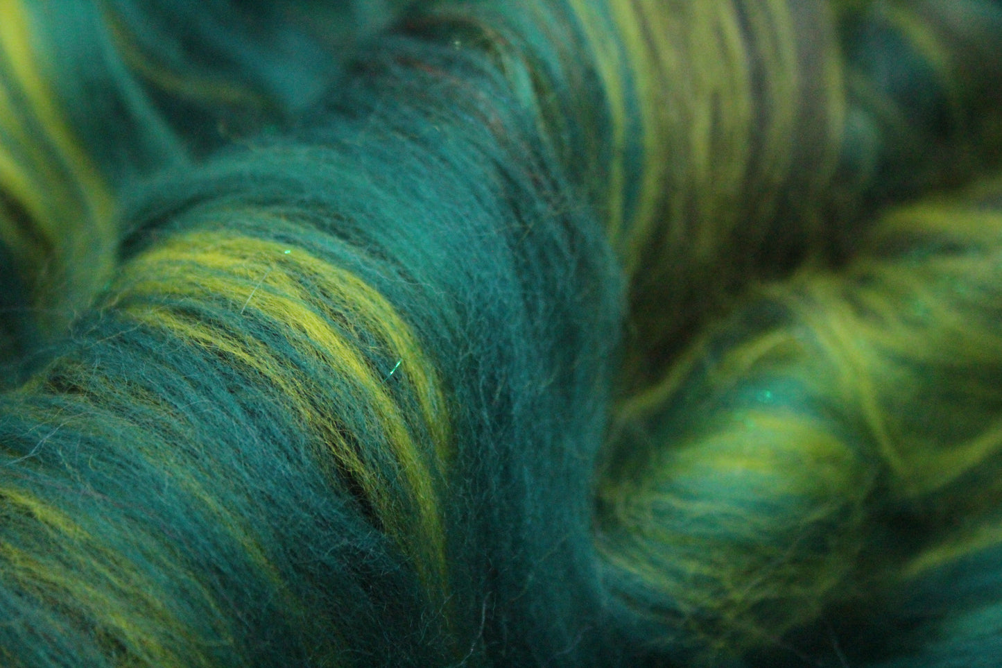 Merino Art Batt  - Green Black - 65 grams 2.2 oz - Wool for felting, spinning and weaving
