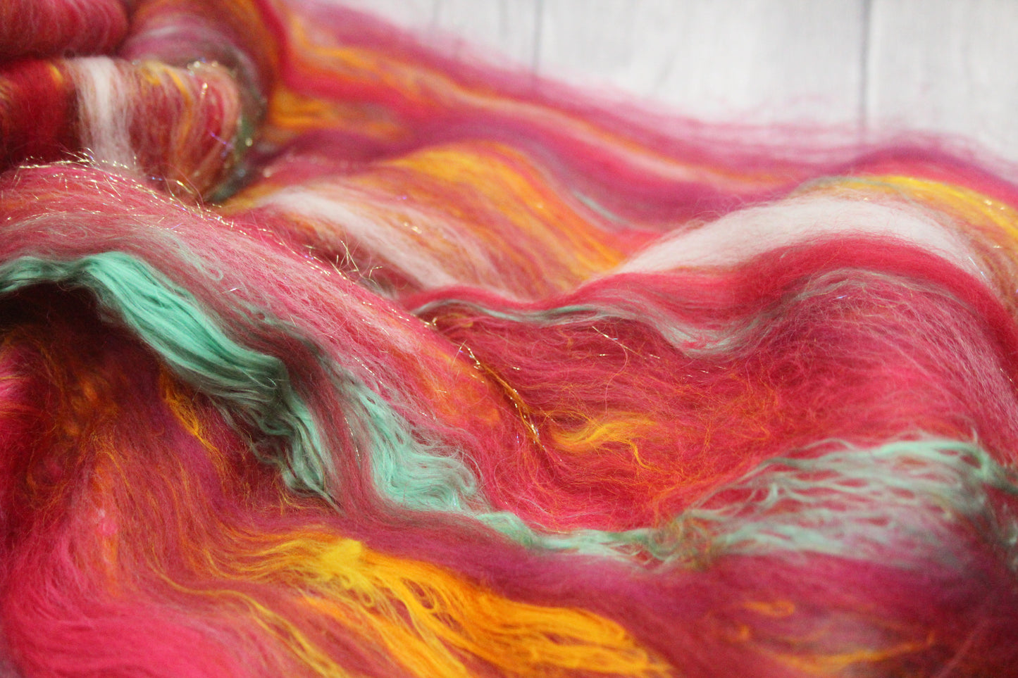 Merino Art Batt  - Red - 35 grams 1.2 oz - Wool for felting, spinning and weaving