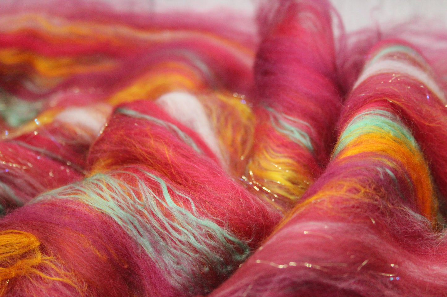 Merino Art Batt  - Red - 35 grams 1.2 oz - Wool for felting, spinning and weaving