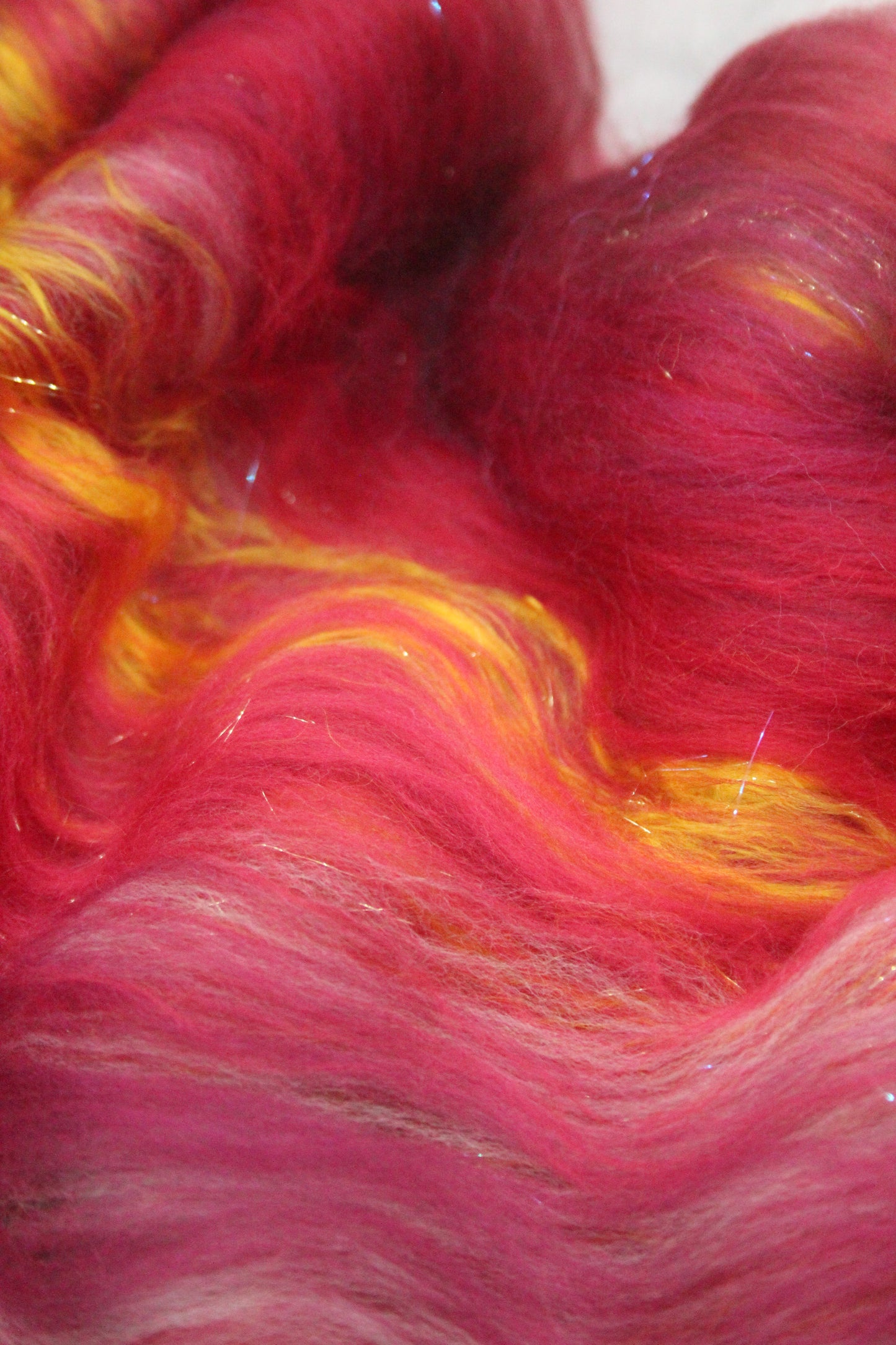 Merino Art Batt  - Red - 35 grams 1.2 oz - Wool for felting, spinning and weaving
