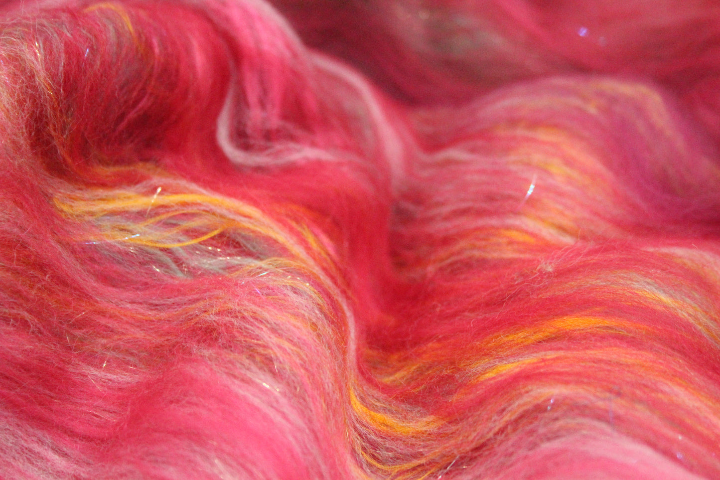 Merino Art Batt  - Red - 35 grams 1.2 oz - Wool for felting, spinning and weaving