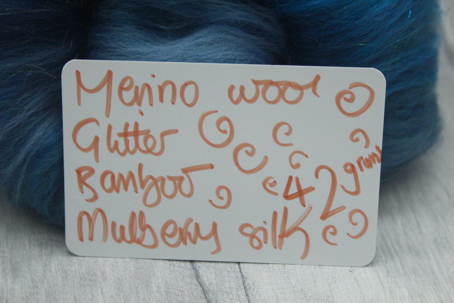 Merino Art Batt  - Blue - 42 grams 1.4 oz - Wool for felting, spinning and weaving