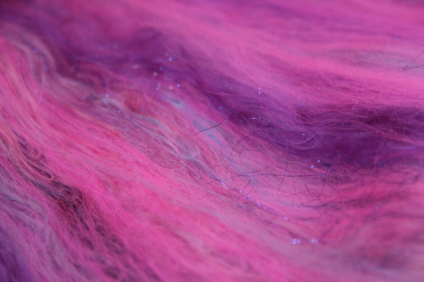 Merino Art Batt  - Purple Pink - 32 grams 1.1 oz - Wool for felting, spinning and weaving
