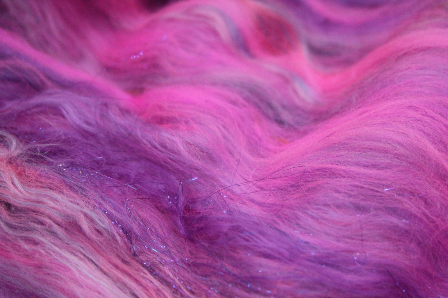 Merino Art Batt  - Purple Pink - 32 grams 1.1 oz - Wool for felting, spinning and weaving