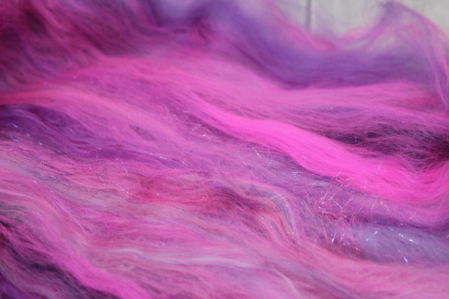 Merino Art Batt  - Purple Pink - 32 grams 1.1 oz - Wool for felting, spinning and weaving