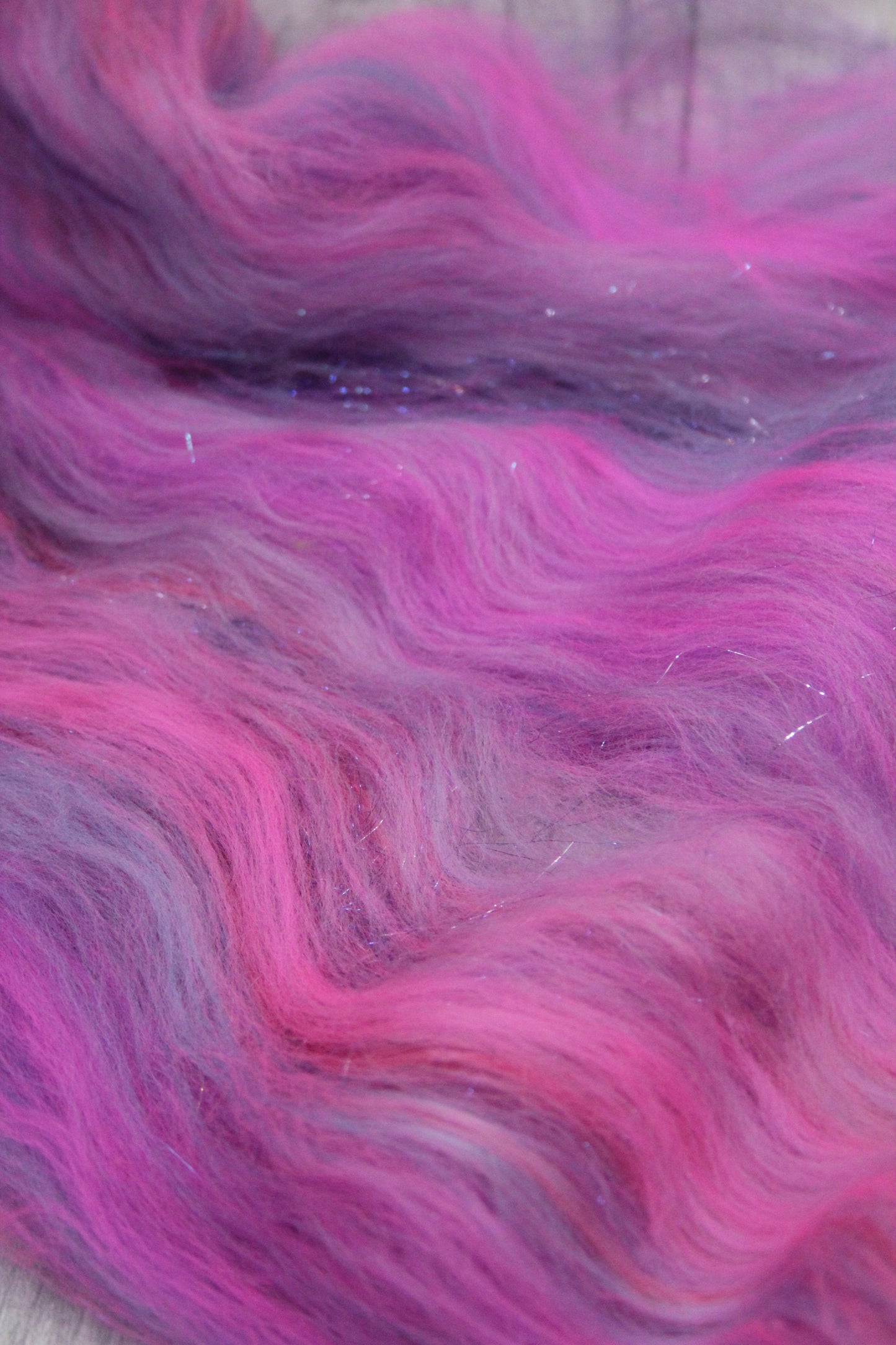 Merino Art Batt  - Purple Pink - 32 grams 1.1 oz - Wool for felting, spinning and weaving