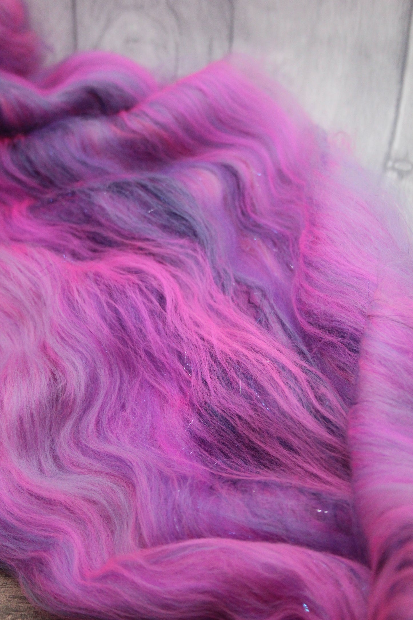 Merino Art Batt  - Purple Pink - 32 grams 1.1 oz - Wool for felting, spinning and weaving