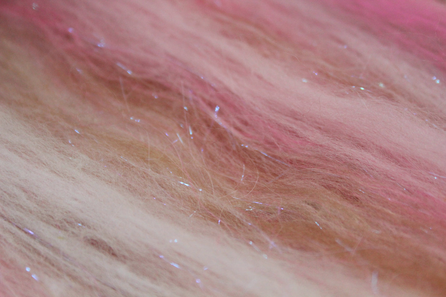 Merino Art Batt  - Brown White Pink - 42 grams 1.4 oz - Wool for felting, spinning and weaving