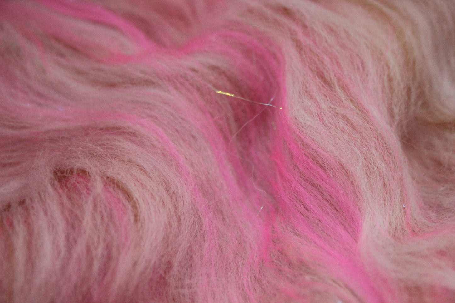 Merino Art Batt  - Brown White Pink - 42 grams 1.4 oz - Wool for felting, spinning and weaving