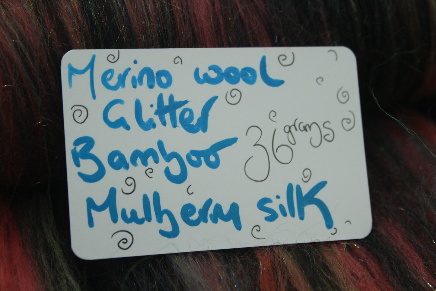 Merino Art Batt  - Brown Black Yellow - 36 grams 1.2 oz - Wool for felting, spinning and weaving