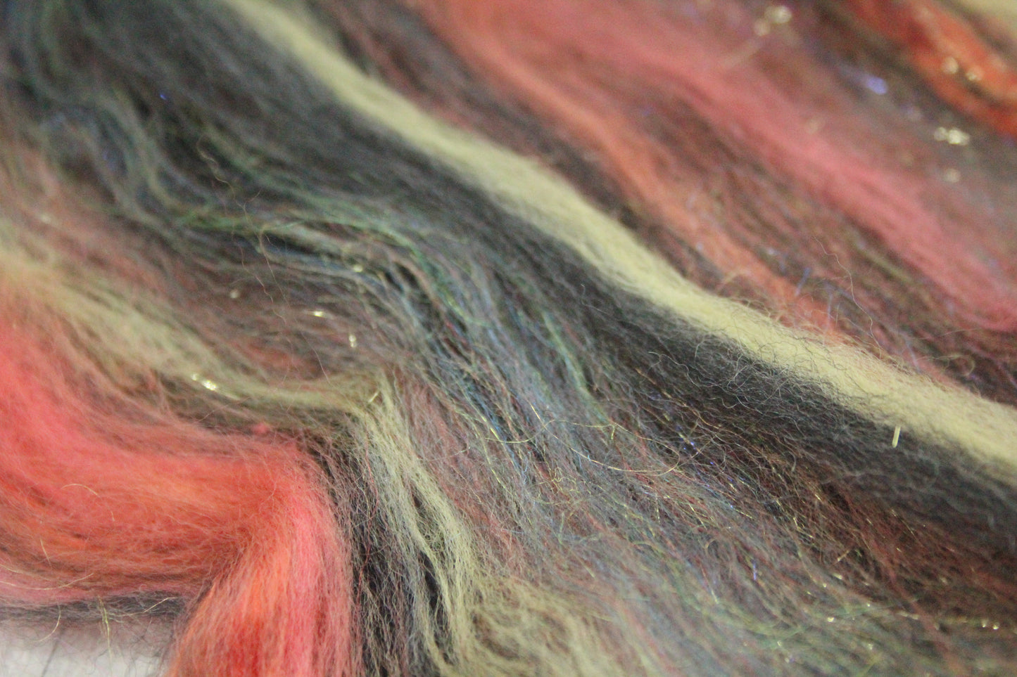 Merino Art Batt  - Brown Black Yellow - 36 grams 1.2 oz - Wool for felting, spinning and weaving