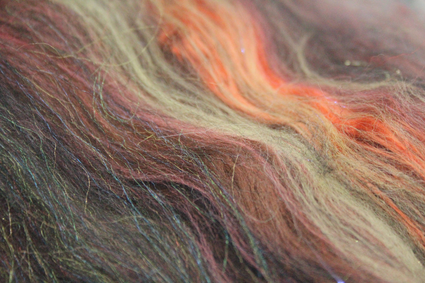 Merino Art Batt  - Brown Black Yellow - 36 grams 1.2 oz - Wool for felting, spinning and weaving