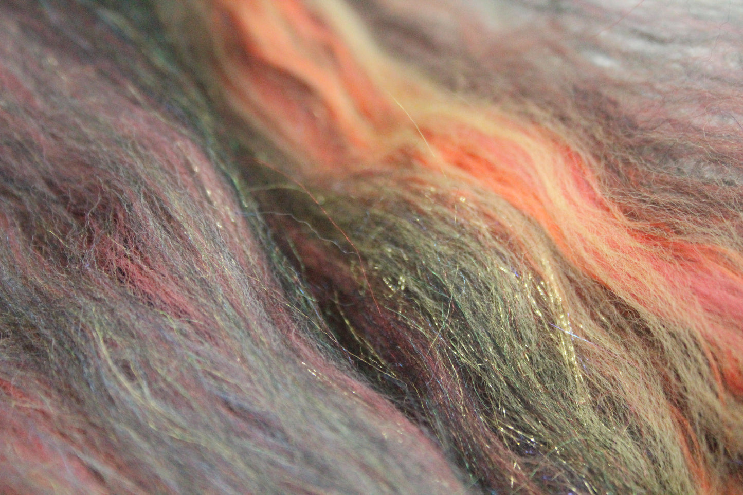 Merino Art Batt  - Brown Black Yellow - 36 grams 1.2 oz - Wool for felting, spinning and weaving