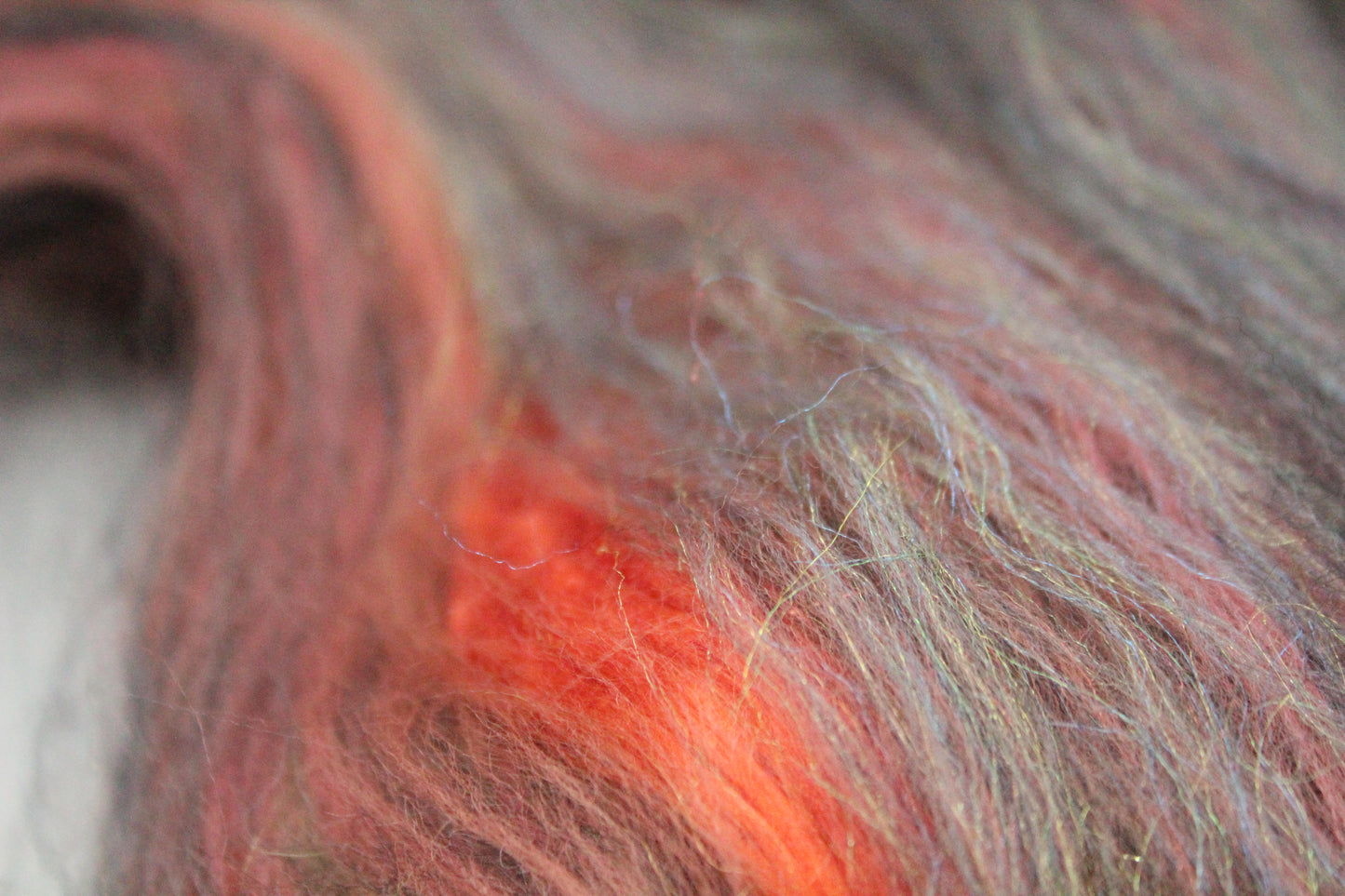 Merino Art Batt  - Brown Black Yellow - 36 grams 1.2 oz - Wool for felting, spinning and weaving
