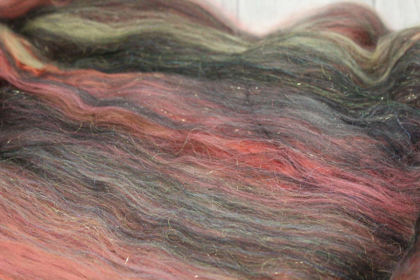 Merino Art Batt  - Brown Black Yellow - 36 grams 1.2 oz - Wool for felting, spinning and weaving