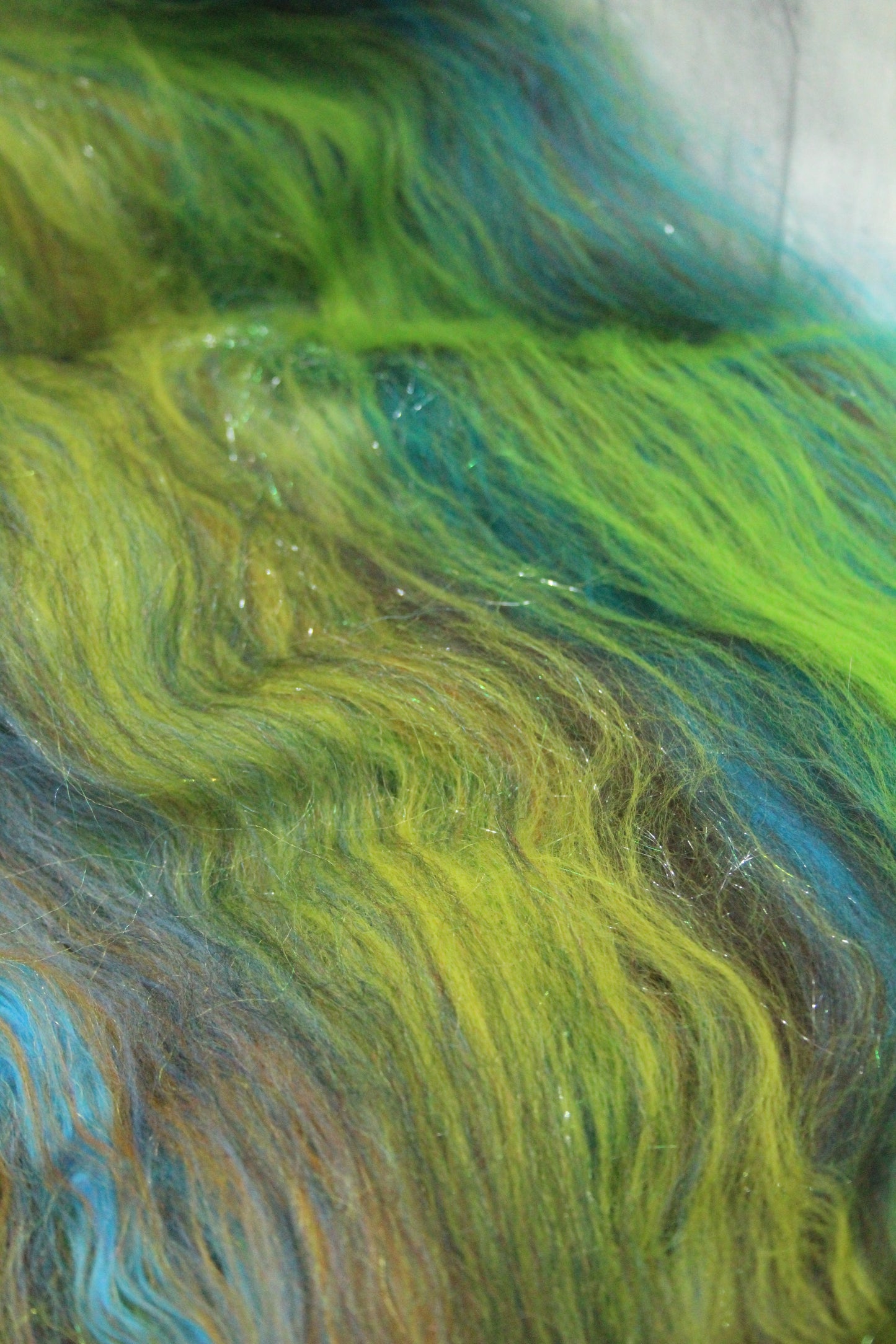 Merino Art Batt  - Brown Blue Black Brown - 39 grams 1.3 oz - Wool for felting, spinning and weaving