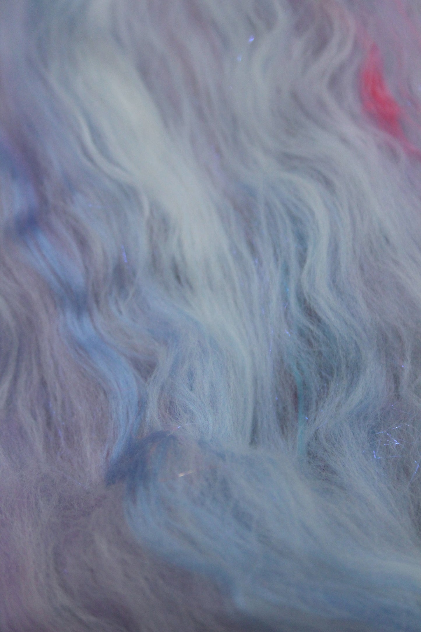 Supersoft Merino Art Batt  - White Blue Purple Pink - 51 grams 1.7 oz - Wool for felting, spinning and weaving
