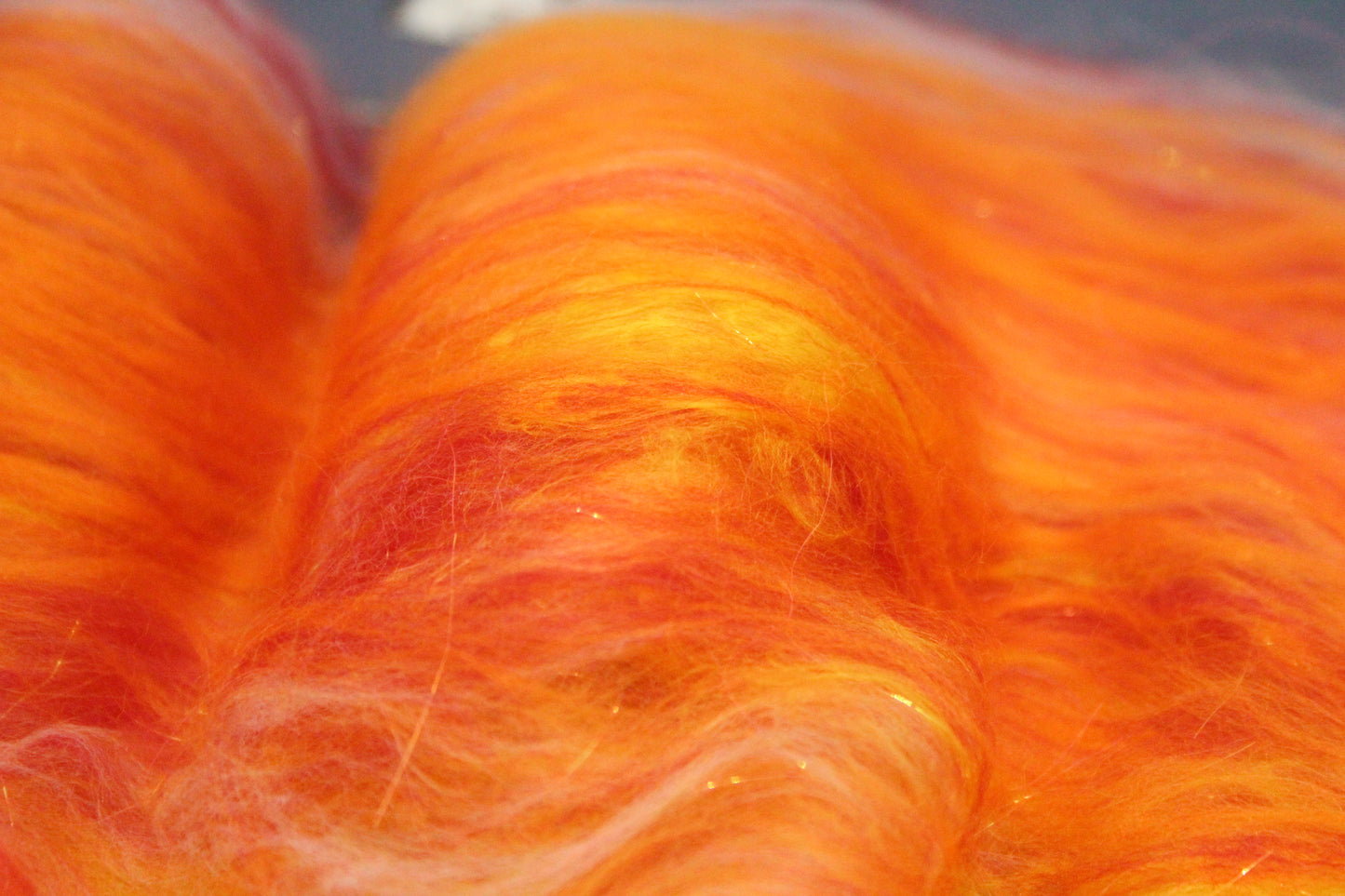 Supersoft Merino Art Batt  - Red Yellow White Orange - 44 grams 1.5 oz - Wool for felting, spinning and weaving