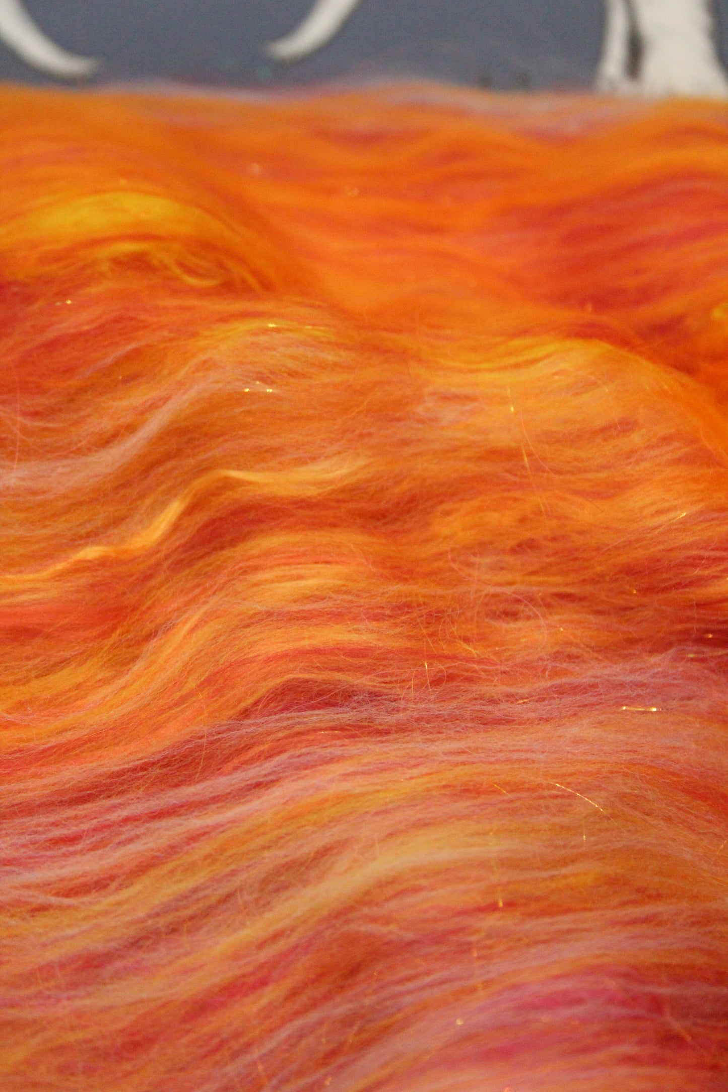 Supersoft Merino Art Batt  - Red Yellow White Orange - 44 grams 1.5 oz - Wool for felting, spinning and weaving