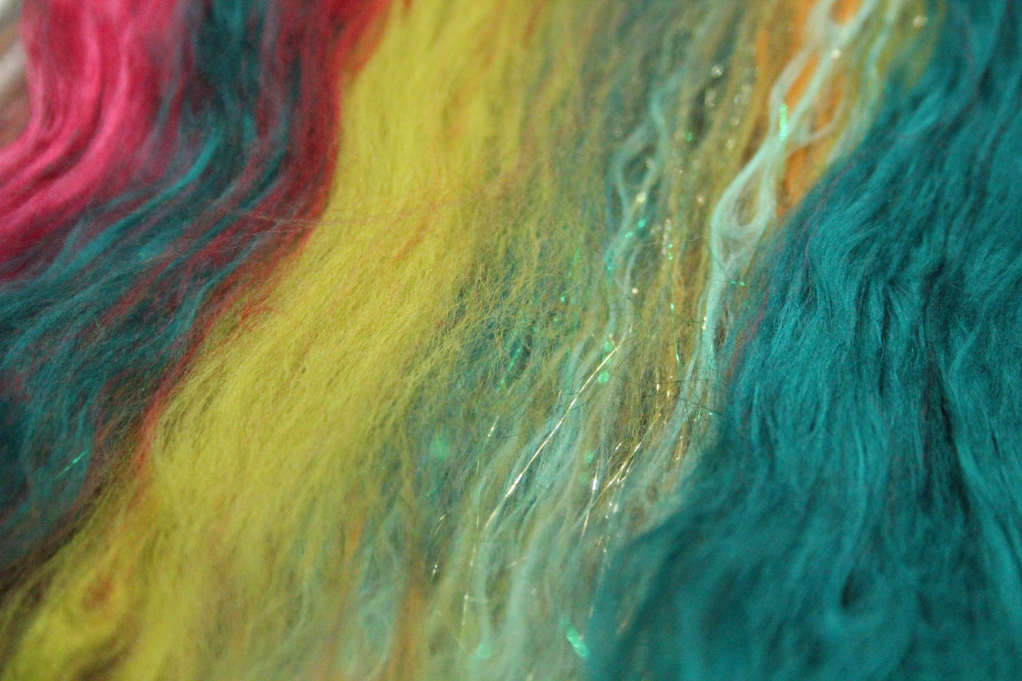 Supersoft Merino Art Batt  - Green Orange Red Brown - 35 grams 1.2 oz - Wool for felting, spinning and weaving