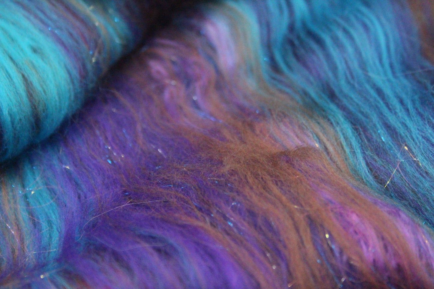 Supersoft Merino Art Batt - Blue Purple Orange Brown - 42 grams 1.4 oz - Wool for felting, spinning and weaving