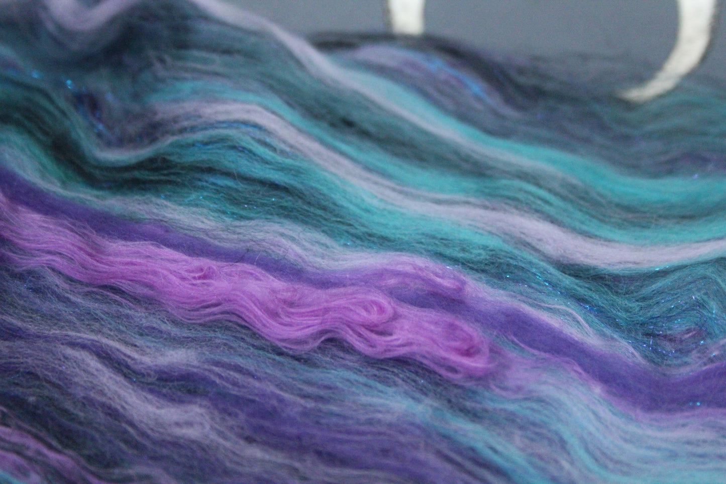 Supersoft Merino Art Batt - Blue Purple Black - 30 grams 1 oz - Wool for felting, spinning and weaving