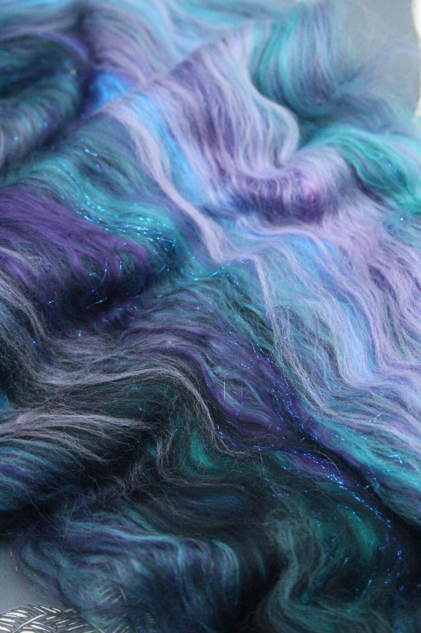 Supersoft Merino Art Batt - Blue Purple Black - 30 grams 1 oz - Wool for felting, spinning and weaving